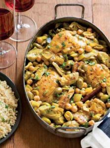 Braised Chicken Recipe with Artichokes and Olives